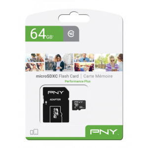 PNY Performance Plus Clasa 10 64GB + Adaptor SD