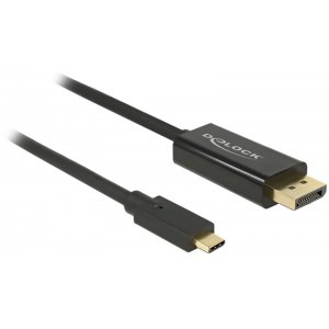 DeLOCK USB Male tip C - DisplayPort Male, 2m, negru, 4K 60Hz