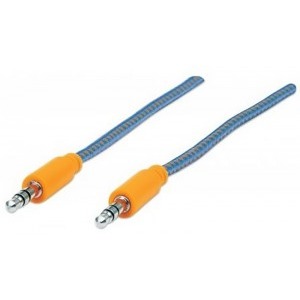 Manhattan Jack 3.5 mm Male - Jack 3.5 mm Male, 1.8m, portocaliu - albastru