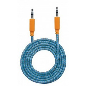 Cablu audio Manhattan Jack 3.5 mm Male - Jack 3.5 mm Male, 1.8m, portocaliu - albastru