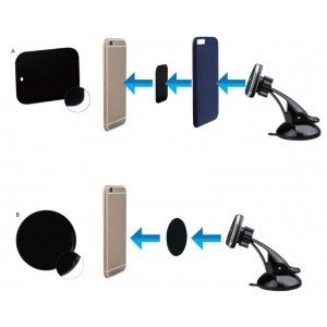 Tellur Universal, Magnetic pentru bord/parbriz, negru