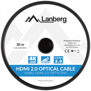 Lanberg HDMI Male - HDMI Male, v2.0, 30m, negru-argintiu