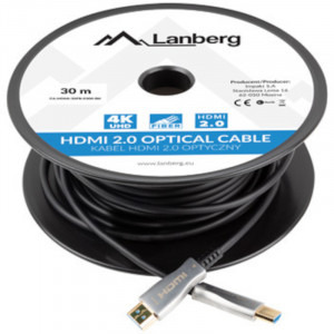 Lanberg HDMI Male - HDMI Male, v2.0, 30m, negru-argintiu