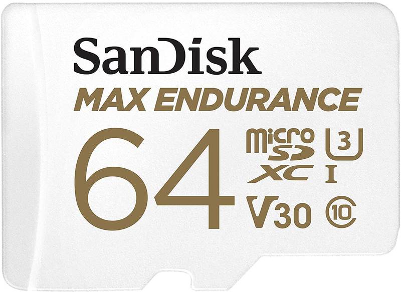 Card memorie SanDisk microSD Max Endurance UHS-I U3 V30 Class 10 64GB + adaptor