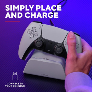 Trust GXT 255 Quick Charge Stand White pentru PS5