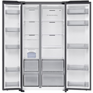 Samsung RS70F64KETEO, 659 L, Clasa E, Full No Frost, Digital Inverter, All Around Cooling, SpaceMax, Metal Cooling, AI Energy, SmartThings, Control electronic, 178 cm, Argintiu