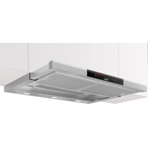 Bosch telescopica DFS097K51, Putere de absorbtie 700 m3/h, Clasa B, EcoSilence Drive, PerfectAir, 5 trepte de viteza, Iluminare LED, 90 cm, Inox