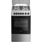 Aragaz Arctic AMG5612GTCLXN, Mixt, 4 arzatoare, Autocuratate catalitica, Sistem de siguranta, Aprindere integrata, Grill, 50 cm, Argintiu