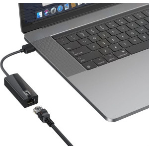 LevelOne 1x USB-A Male - 1x RJ45 Female, Black