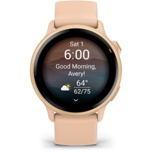 Garmin Vivoactive 6, GPS 42mm Metallic Pink Dawn, curea Pink Dawn