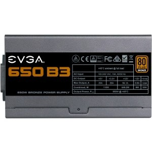 EVGA B3, 80+ Bronze, 650W