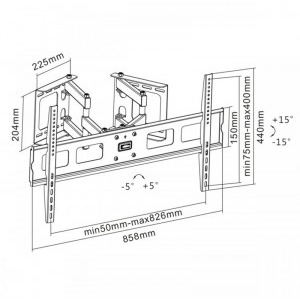 SBOX PLB-1348, 37 - 63 inch, negru