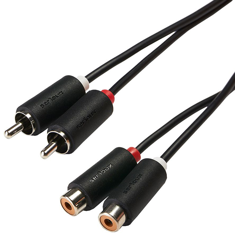 Cablu audio Serioux 2x RCA Male - 2x RCA Female, 1.5m, negru