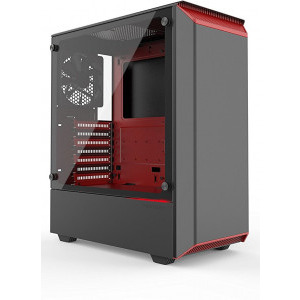 Phanteks Eclipse P300 Tempered Glass Black/Red