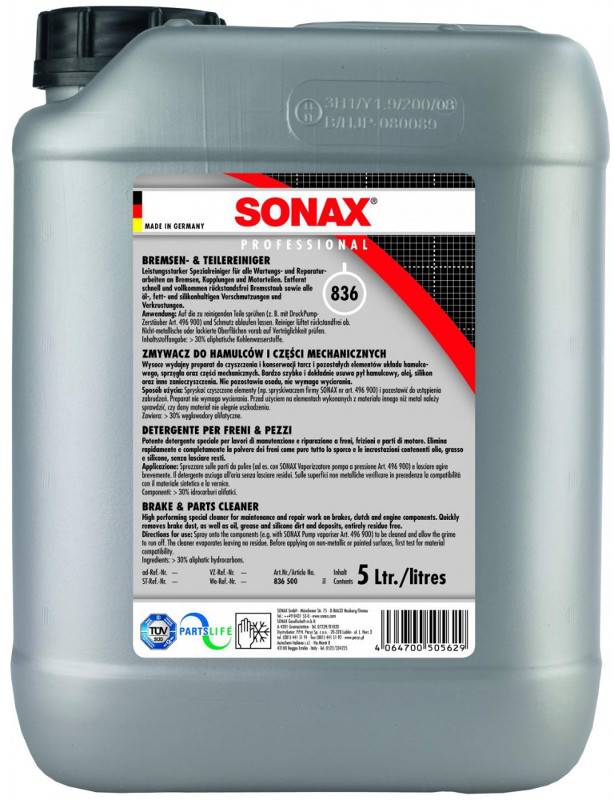 Intretinere metal Sonax Brake & Parts Cleaner - Curatitor Frane 5L