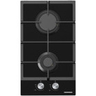 Plita incorporabila Heinner HBH-M302FGBK, Gaz, 2 arzatoare, Aprindere electrica integrata, Sistem de siguranta, 30 cm, Negru