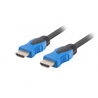 Cablu video Lanberg HDMI Male - HDMI Male, v2.0, 4.5m, negru-albastru