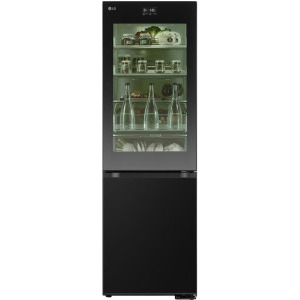 Combina frigorifica LG GBG7190CEV, 349 L, Clasa C, Inverter, InstaView, MoodUP, DoorCooling+, Linear Cooling, Fresh Converter, Metal Fresh, ThinQ, Control electronic, 186 cm, Negru