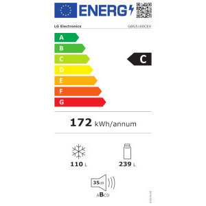LG GBG5160CEV, 349 L, Clasa C, No Frost, Inverter, InstaView, DoorCooling+, Linear Cooling, Fresh Converter, Metal Fresh, ThinQ, Control electronic, 186 cm, Negru