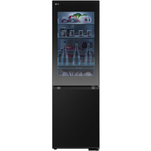 Combina frigorifica LG GBG5160CEV, 349 L, Clasa C, No Frost, Inverter, InstaView, DoorCooling+, Linear Cooling, Fresh Converter, Metal Fresh, ThinQ, Control electronic, 186 cm, Negru