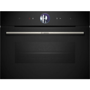 Bosch CSG7361B1, Electric, 47 L, Autocuratare hidrolitica, 4D HotAir, HotAir Gentle, Digital Control Ring, EcoClean Direct, Air Fry, Home Connect, Clasa A+, Negru