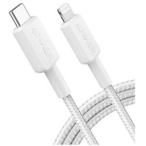 Cablu de date / adaptor Anker USB-C Male la Lightning Male 0.9 m, White