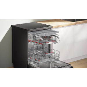 Bosch SMS6ECC12E, 14 seturi, 8 programe, Clasa A, EcoSilence Drive, ExtraDry, Max Flex, VarioDrawer, RackMatic, AquaStop, AquaSensor, Home Connect, 60 cm, Inox negru