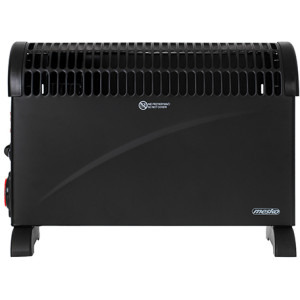 Mesko Convector electric MS7741W, 2000 W, 3 trepte, Termostat reglabil, Ventilare, Negru