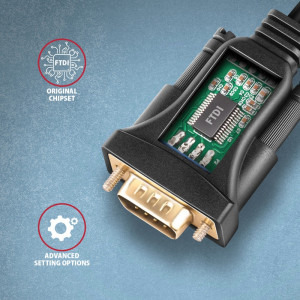 AXAGON USB 2.0 tip A Male - Serial Male, 1.5m, negru