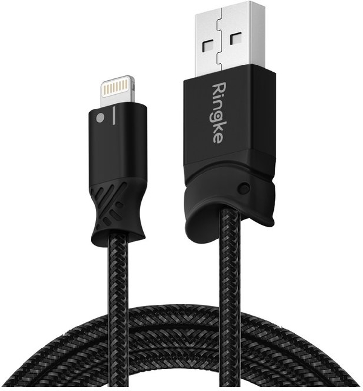 Cablu de date / adaptor Ringke Smart Fish USB Male la Lightning Male, 1.2 m, Black