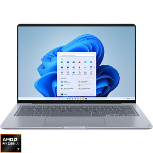 Laptop ASUS 14'' Zenbook 14 UX3480KA, WUXGA OLED, Procesor AMD Ryzen™ AI 7 345 (8M Cache, up to 4.60 GHz), 16GB LPDDR5X, 512GB SSD, AMD Radeon 840M, Win 11 Home, Arctic Blue