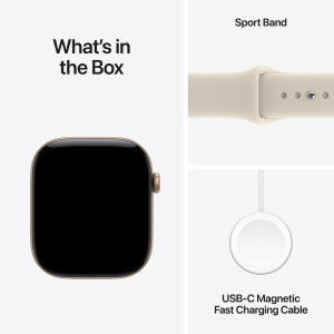 Apple Watch Series 12, GPS, 42mm Carcasa Aluminium Light Gold, Sand Sport Band - M/L