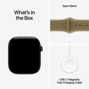 Apple Watch Series 12, GPS, 46mm Carcasa Aluminium Dark Bronze, Olive Sport Band - M/L