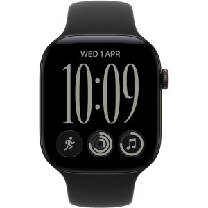 Apple Watch Series 12, Cellular, GPS, 46mm Carcasa Aluminium Black, Black Sport Band - S/M