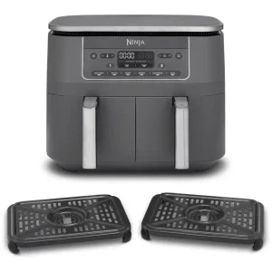 Ninja Friteuza cu aer cald Foodi Pro DualZone DZ300EU, 2400W, 2x 3.8L, Gri