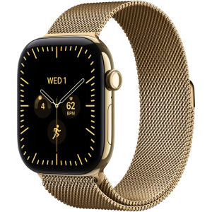 Apple Watch Series 12, Cellular, GPS, 42mm Carcasa Titanium Radiant Gold, Radiant Gold Milanese Loop