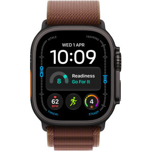 Apple Watch Ultra 4, Cellular, 49mm Carcasa Titanium Black, Burgundy Alpine Loop - M