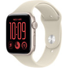 SmartWatch Apple Watch SE 3 (2025), Cellular, GPS, 44mm Aluminium Starlight cu Sand Sport Band - S/M