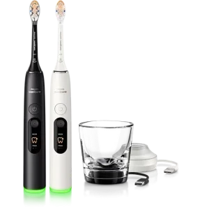 Philips Sonicare Set 2x Periute de dinti electrice DiamondClean 8500 HX8596/21 Alb & Negru