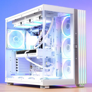 PC Gaming GREUCEANU Max Alb Streaming Edition, AMD Ryzen 9 9950X3D 4.3GHz, 32GB DDR5, 4TB SSD, RTX 5090 32GB GDDR7, Iluminare RGB