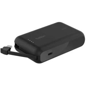 Belkin 10000 mAh, 1x USB-C, 20 W, Cablu USB-C integrat, Black