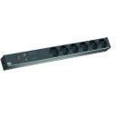 Priza/prelungitor Bachmann BM-333.536, 6x Schuko, 2m, Negru