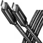 Cablu de date / adaptor AXAGON BUCM32-CM15AB, USB-C Male la USB-C Male 3.2 Gen 2, 1.5m, PD 100W, Negru