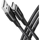 Cablu de date / adaptor AXAGON BUCM-AM20AB, USB-C Male la USB Male, 2m, QC 3.0, 60W, Negru