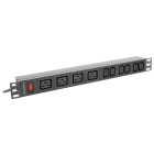 Accesoriu UPS Lanberg PDU 1U, 4x IEC C19, 6x IEC C13, 2m, Black