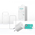 Incarcator retea Devia Set 4 in 1 pentru iPhone Air Incarcator retea GaN PD 30W + husa silicon Magsafe + folie sticla Military-Grade cu aplicator + folie sticla camera