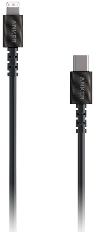Cablu de date / adaptor Anker PowerLine Select, USB-C Male la Lightning Male, MFi, 0.91 m, Black