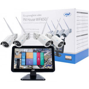 PNI House Wi-Fi 650 + 4 Camere Wi-Fi P2P LCD 12 inch
