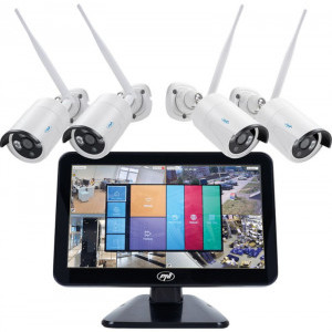 Kit Supraveghere PNI House Wi-Fi 650 + 4 Camere Wi-Fi P2P LCD 12 inch