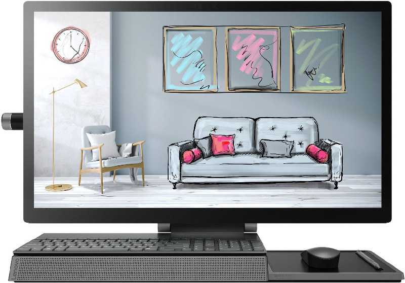 All-In-One PC Lenovo Yoga A940 27 inch 4K, Procesor Intel® Core™ i7-9700 3.0GHz Coffee Lake, 16GB RAM, 1TB SSD + 1TB HDD, Radeon RX 560 4GB, Camera Web, Windows 10 Pro